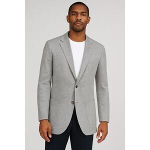 Suitsupply Havana Patch UL Gray Sport Coat Jacket Slim 44R Dondi Jersey Blazer